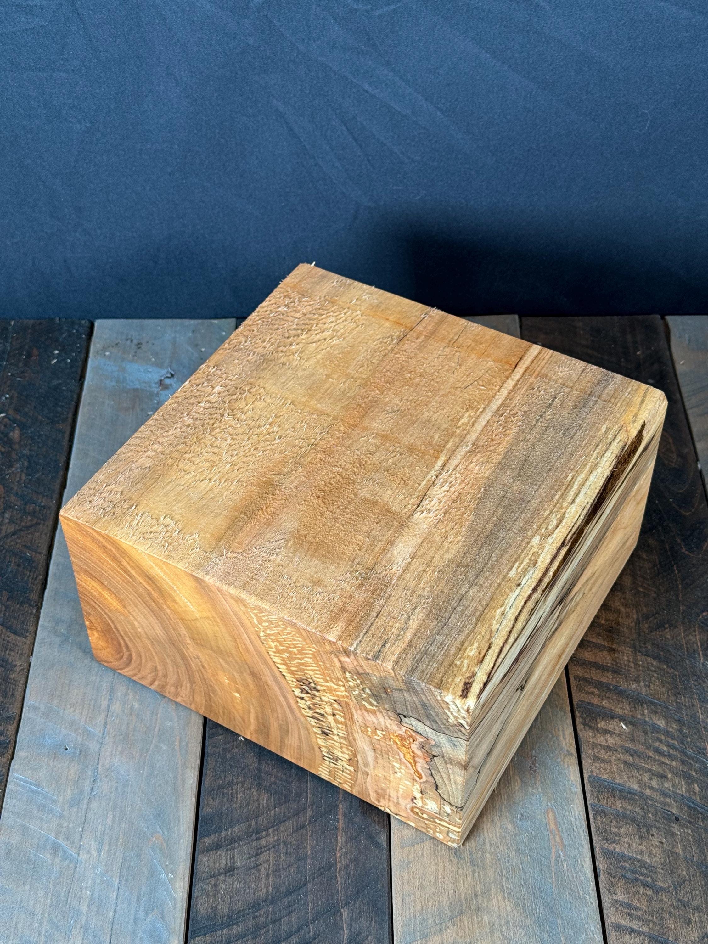 Large Brown Maple Bowl Blank 8”x8”x4” Hardwood Turning Blank Lathe Turning Wood Blanks Salad Bowl DIY Hobby Wood Turning