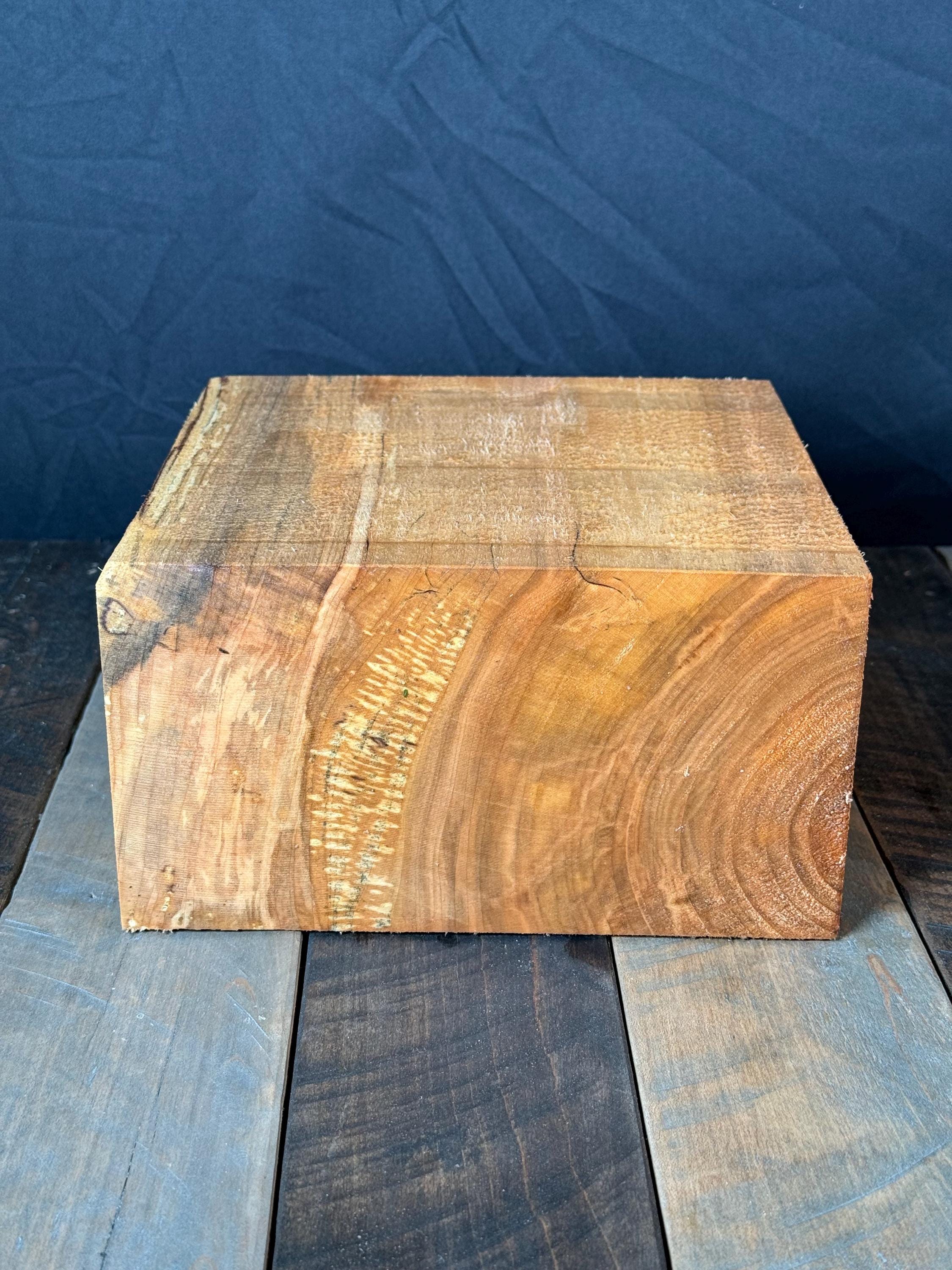 Large Brown Maple Bowl Blank 8”x8”x4” Hardwood Turning Blank Lathe Turning Wood Blanks Salad Bowl DIY Hobby Wood Turning