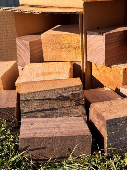 Hardwood Cutoffs Choose Your Box Size Box of Hardwood Scraps Wood Bowl Blank Turning Blanks Wood Knife Handle Scale Blank Pen Blank