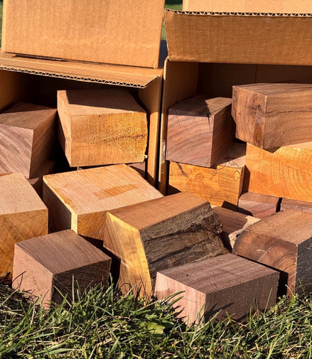 Hardwood Cutoffs Choose Your Box Size Box of Hardwood Scraps Wood Bowl Blank Turning Blanks Wood Knife Handle Scale Blank Pen Blank